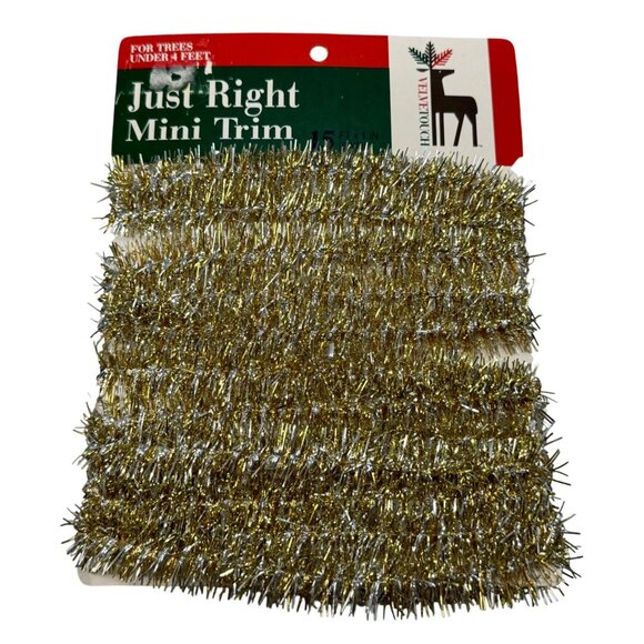 Just Right Mini Trim Tinsel Garland For Trees Under 4 Feet By VELVETOUCH - Picture 1 of 7